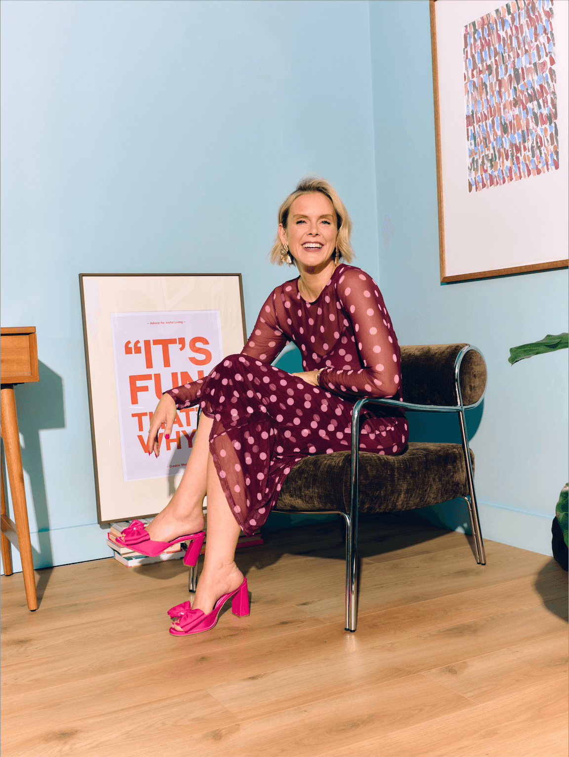 Lauren relaxing in armchair